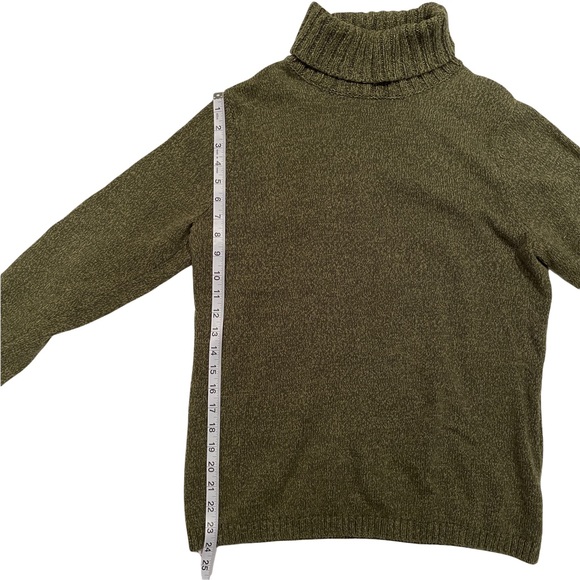 LL Bean Green Turtleneck Sweater Thick - Picture 3 of 5